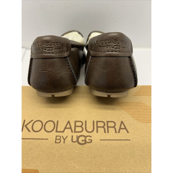 Koolaburra By Ugg Tipton Smooth Leather Dark Brown Faux Fur Men Slipper SZ 9 NEW - Picture 7 of 10
